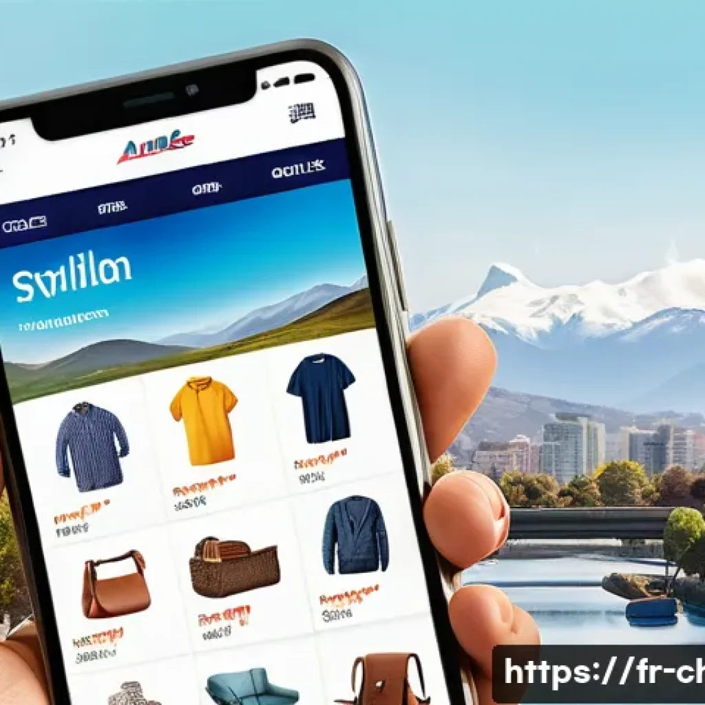 칠레에서 인기 있는 쇼핑몰 - A vibrant and modern Chilean online shopping scene on a smartphone screen, showing a diverse product...